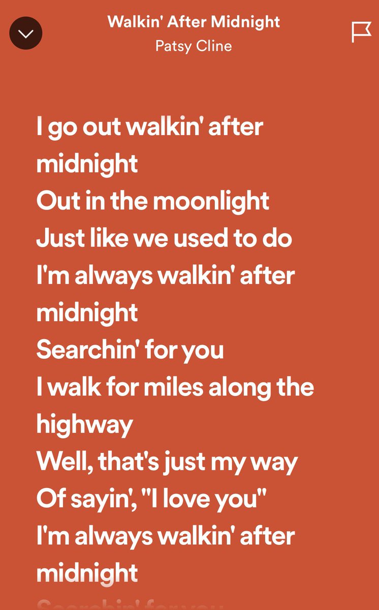 wahrman's tweet photo. Y’know, walking after midnight on the highway mumbling about lost love actually is pretty crazy when you think about it. https://t.co/0JaFJ6dUEo