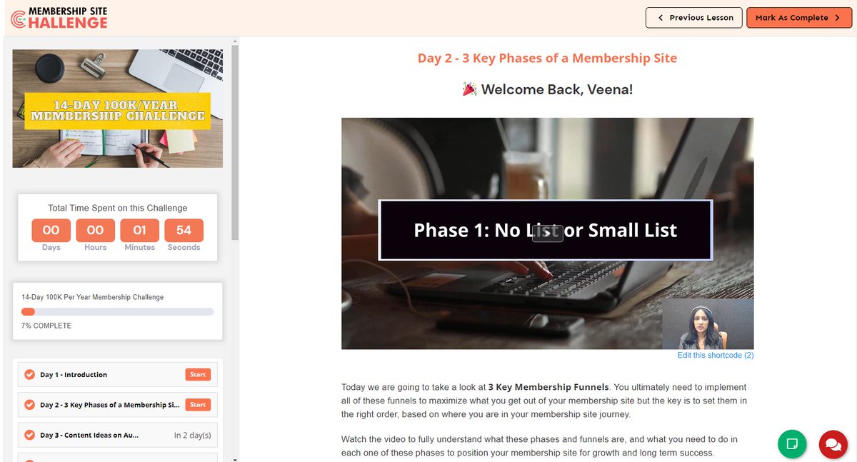The future of membership sites is a hybrid model where you offer a mix of product, content and services, and course/challenges are going to be a big part of that.

I want to make DAP's course builder the best in the World! Almost there! Some more work to do but we'll get there!