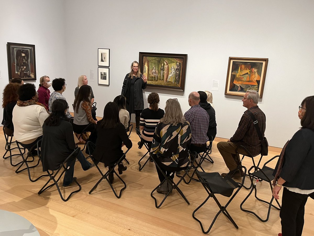#HMImuseum Fellows have headed over to <a href="/mfaboston/">Museum of Fine Arts, Boston</a> for the afternoon! Here, Course Director <a href="/qzimmermann5/">Corinne Zimmermann</a> explains Visual Thinking Strategies to the group. <a href="/HarvardMacy/">Harvard Macy</a>
