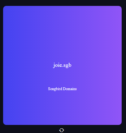 Thank you <a href="/SongbirdDomains/">Sgb.Chat | Songbird Domains ☀️🐦</a> <a href="/ClaviXeno/">Clavi Xeno</a> for minting my first #web3domains (joie.sgb) on #SongbirdNetwork ❤️ So excited for what comes next! 

Preparing ideas of #NFT collections/collabs on #SGB network! 👀 

Get your .sgb domain: songbird.domains

#Web3 
#FlareCommunity