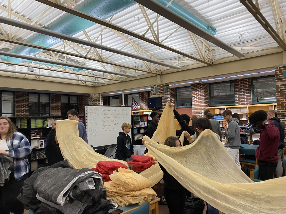rhonda_foreman's tweet photo. @MHS_Bulldog_SCA  was busy this week folding and organizing all of the gossamer from HOCO 2022. #teamwork @MHSTrentSherman @chloe_thomas31 https://t.co/HMrSug1dVG