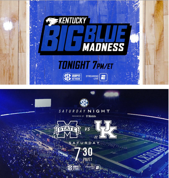 bhofheimer_espn's tweet photo. ESPN's @tom_hart is the unofficial voice of #BBN this weekend w/ back-to-back @SECNetwork assignments in Lexington:
π Tonight | 7p ET: #BigBlue Madness w/ @SeanFarnham @AlyssaLang @CAROLYNPECK & @DaneBradshaw
π Sat | 730p: #MSSTvsUK w/ @JRodgers11 & @colecubelic https://t.co/a1o4octCyH