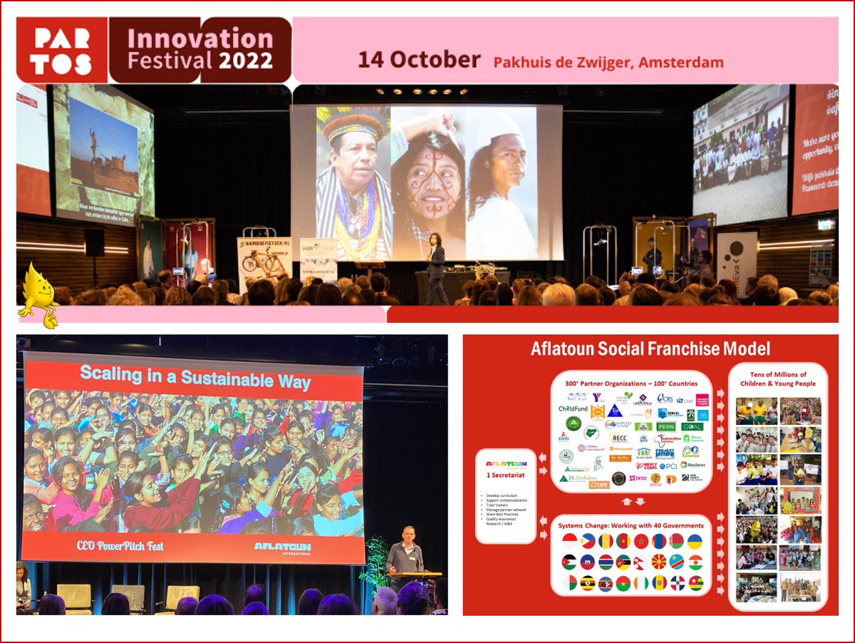 Monasch's tweet photo. Sharing the @Aflatoun Social Franchise Experience to Sustainably Scale
It was a please to participate in the CEO Power Pitch Fest organized by @PartosNL during its well-organized innovation festival. 
#DecolonizingAid #Relevance #Scale #Sustainability https://t.co/Nku4MeST9V