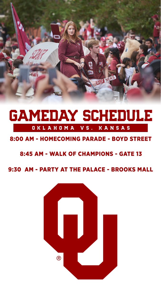 Welcome home, #Sooners! Beat Kansas! #Boomer#Sooner 🏈🏈🏈
