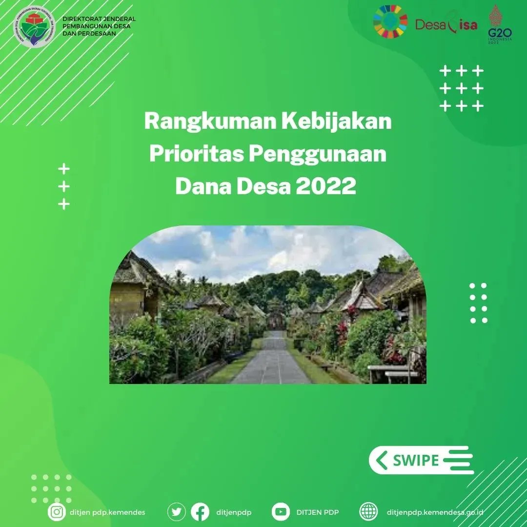 gerbangdesaID's tweet photo. #SobatDesa

Apa saja rangkuman kebijakan prioritas penggunaan #danadesa tahun 2022? 

Apa saja pertanyaan yang sering ditanyakan tentang penggunaan dana desa?
Silakan disimak yaa (A thread) https://t.co/9e427f94WN