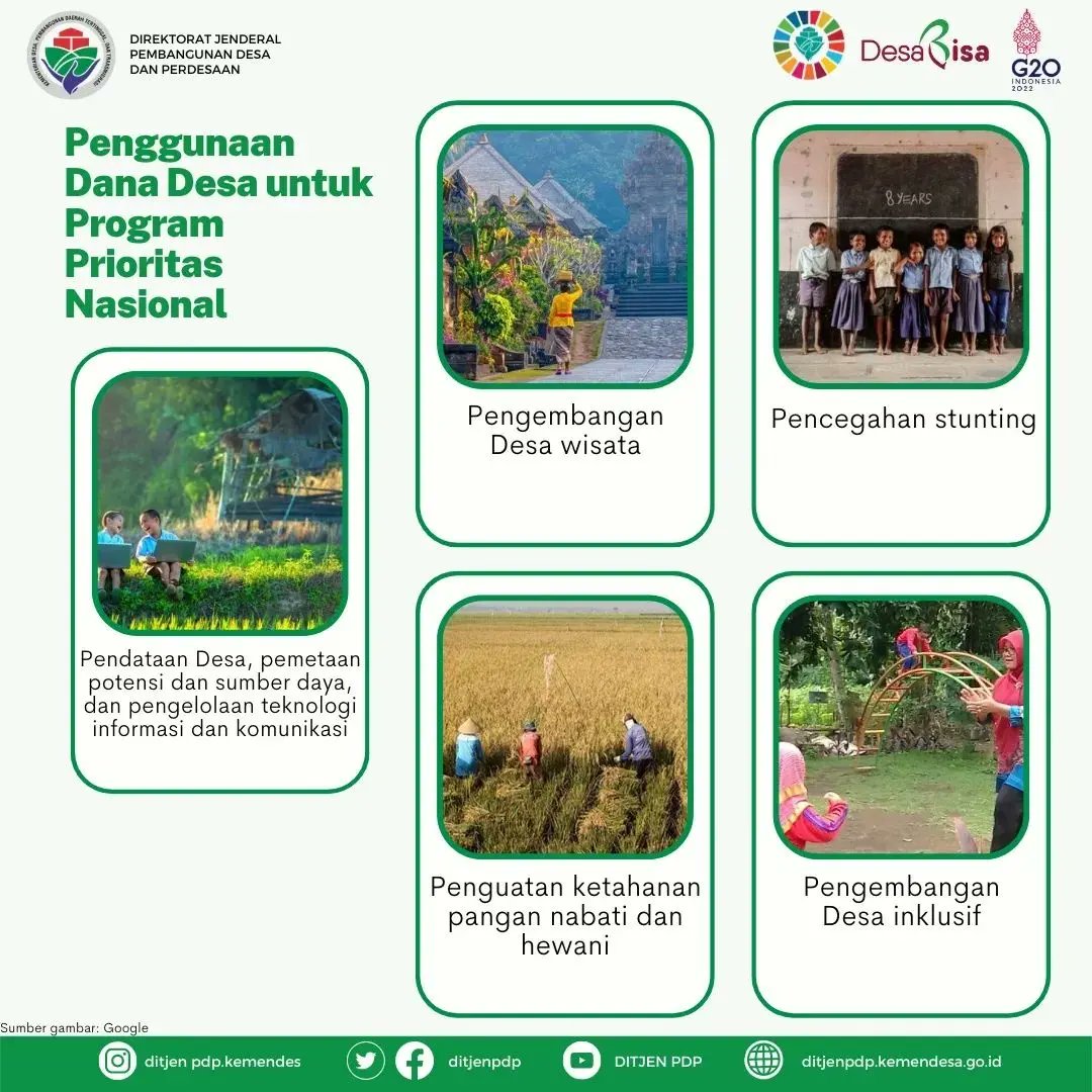 gerbangdesaID's tweet photo. 1.Kebijakan prioritas penggunaan dana desa 2022 terdiri dari Perpres No. 104 Tahun 2021, 

2.Peraturan Menteri Keuangan No. 190/PMK.07/2021, dan Permendesa PDTT No. 7 Tahun 2021.

Informasi tersebut dapat dilihat pada infografis ini https://t.co/BbStNCY6rO