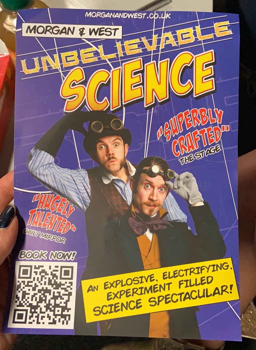 @MorganandWest present #captivatingchemistry, #phenomenalphysics, and #bonkersbiology in this fun for all the family #scienceextravaganza this Sunday @WatersideArts 💚 book here