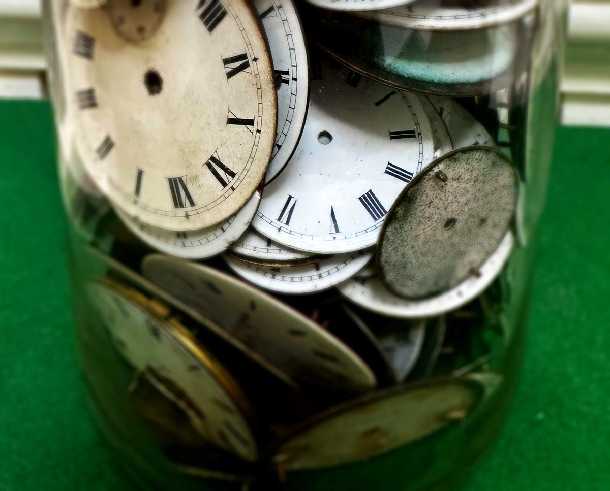 TimekeepingMus's tweet photo. You may not be able to bottle time but here @timekeepingmus we can place a lot of watch dials in a jar and ask visitors to guess the number.

Museum open every Friday 11: 00 am - 3:00 pm.

 #horology #horologicalmuseum #visitus #museumcollection  #timepieces #dials #watchdials https://t.co/Eey0gHpNZb