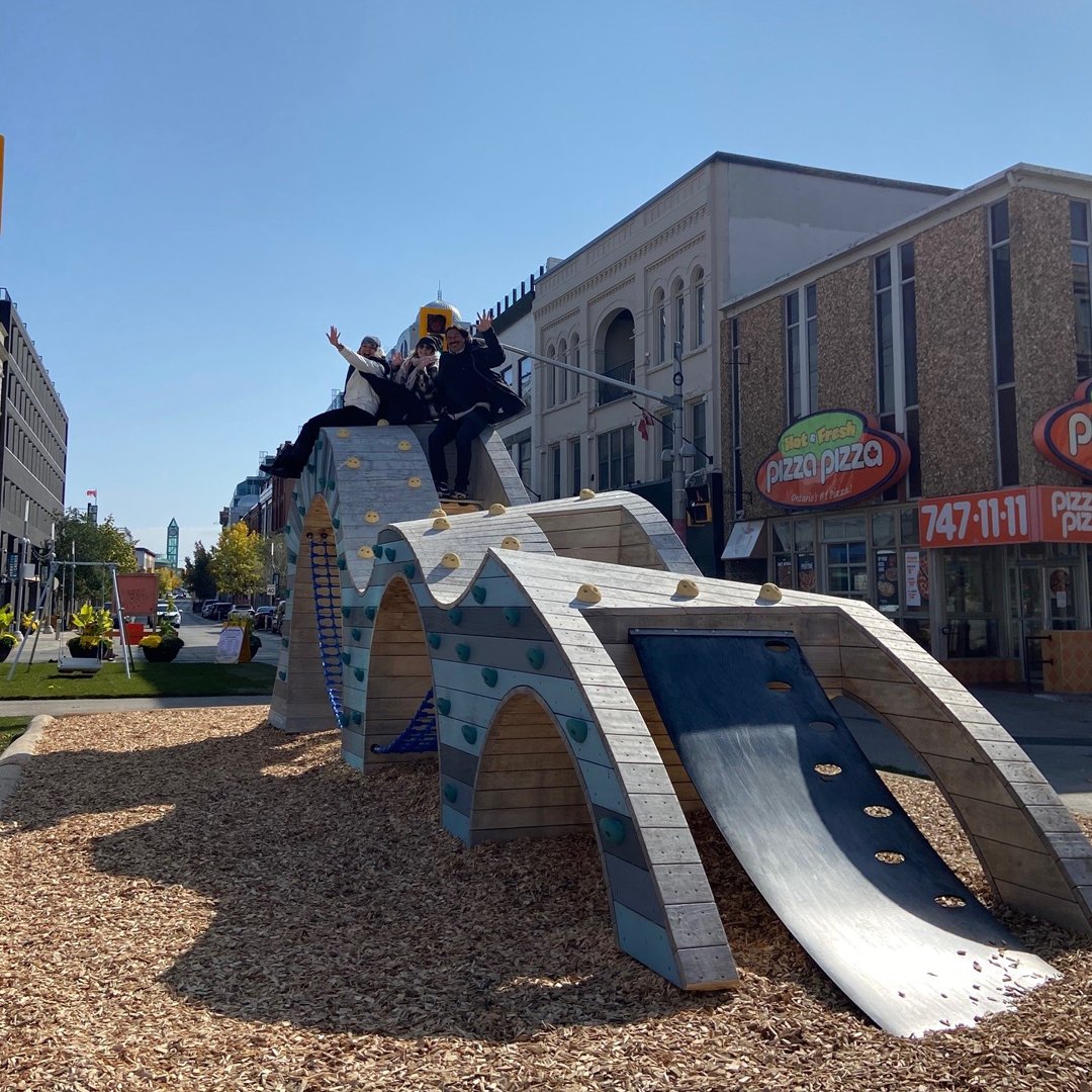 880Cities's tweet photo. The Kitchener Pop-Up Park is now open and looks fantastic! Join us this weekend in front of City Hall. Bring the whole family for a free, fun and creative way to enjoy Kitchener's newest park space. https://t.co/rRf1swP6fY