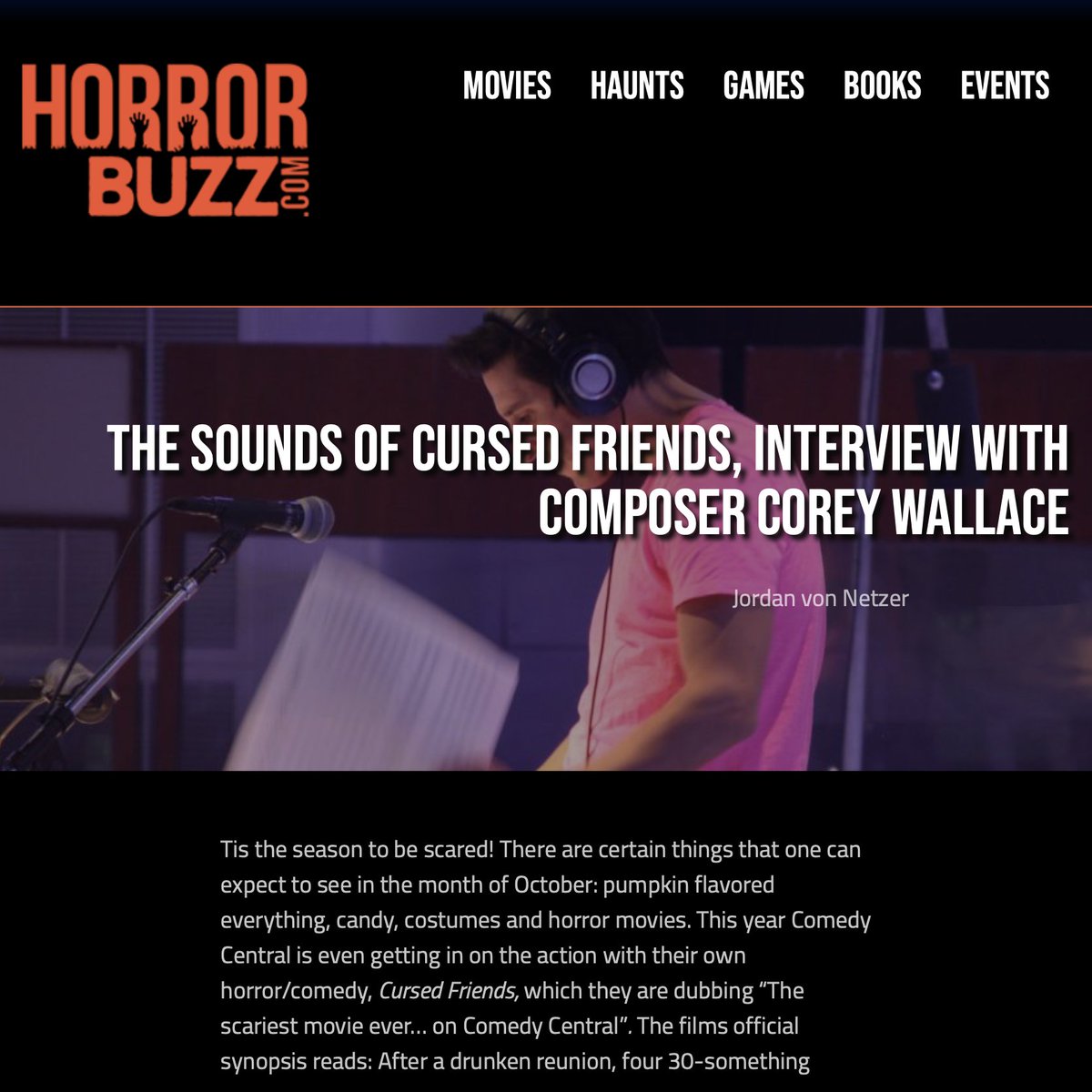 Mgmt_DD's tweet photo. .@Horror_Buzz interviewed our client Corey Wallace about his recent work on @ComedyCentral CURSED FRIENDS. This over the top horror/comedy starred Harvey Guillén (WHAT WE DO IN THE SHADOWS).
*
Article: https://t.co/G5D6U5dfbi
*
#coreywallace #cursedfriends #ParamountPlus https://t.co/ljM4lqwlMZ