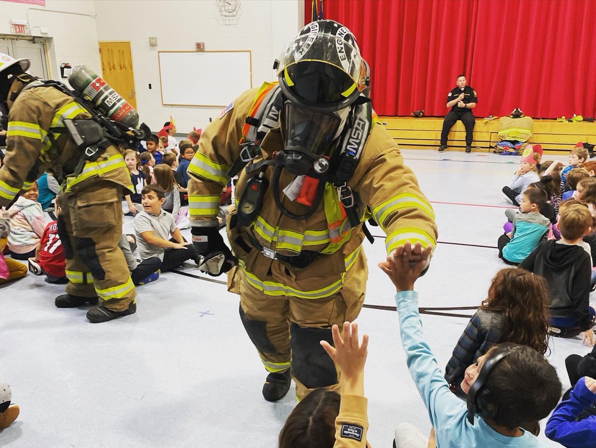 OJRSD's tweet photo. @ojrsdnc students participated in Fire Prevention Day with our friends from The North Coventry Fire Department. Students learned about fire safety and later joined firefighters for stories, games and lunch. Students can’t wait for their new friends to visit again! https://t.co/QBzpt66hkv