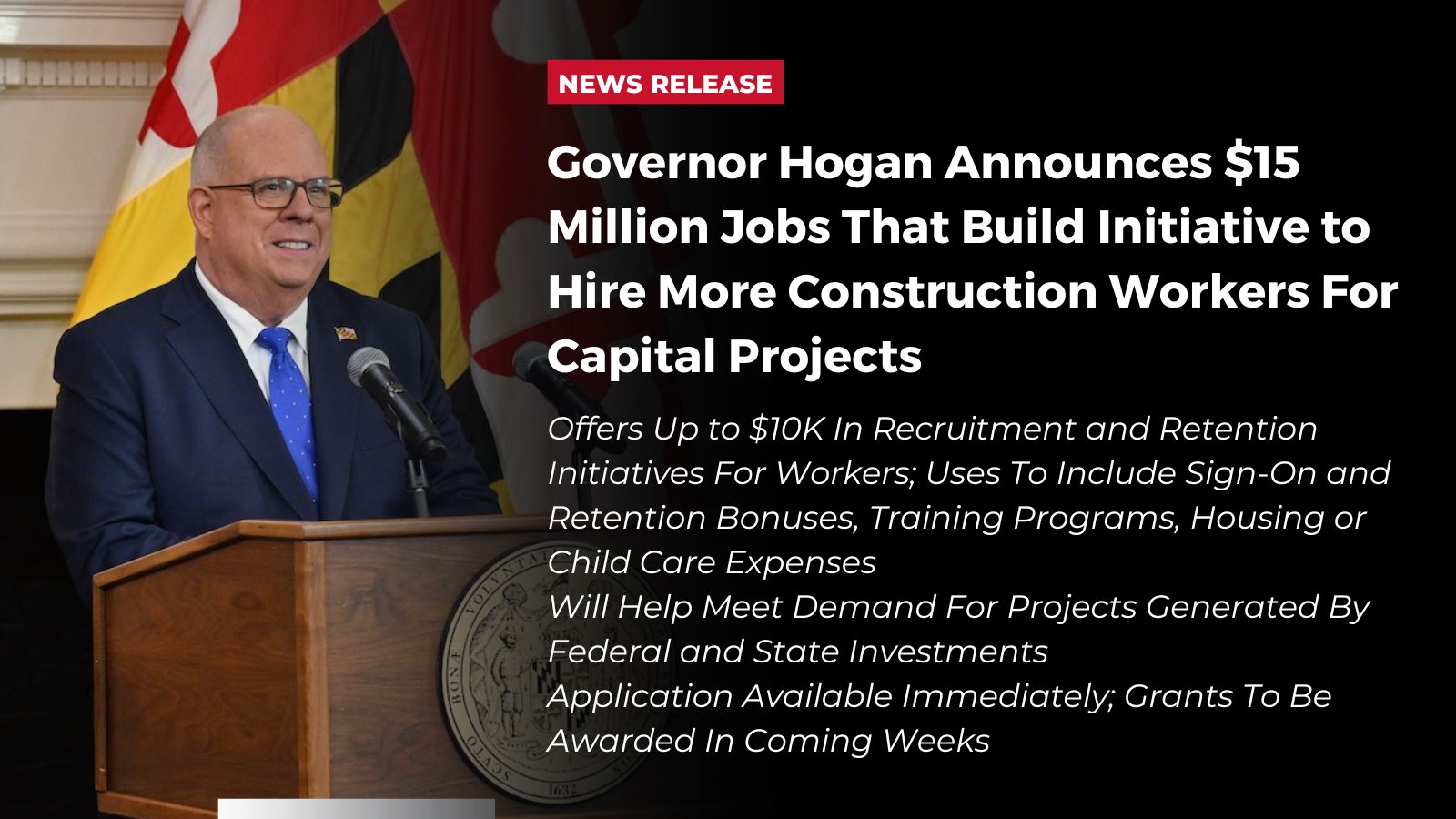 Governor Larry Hogan on X: &ldquo;Today we announced a new first-in-the 