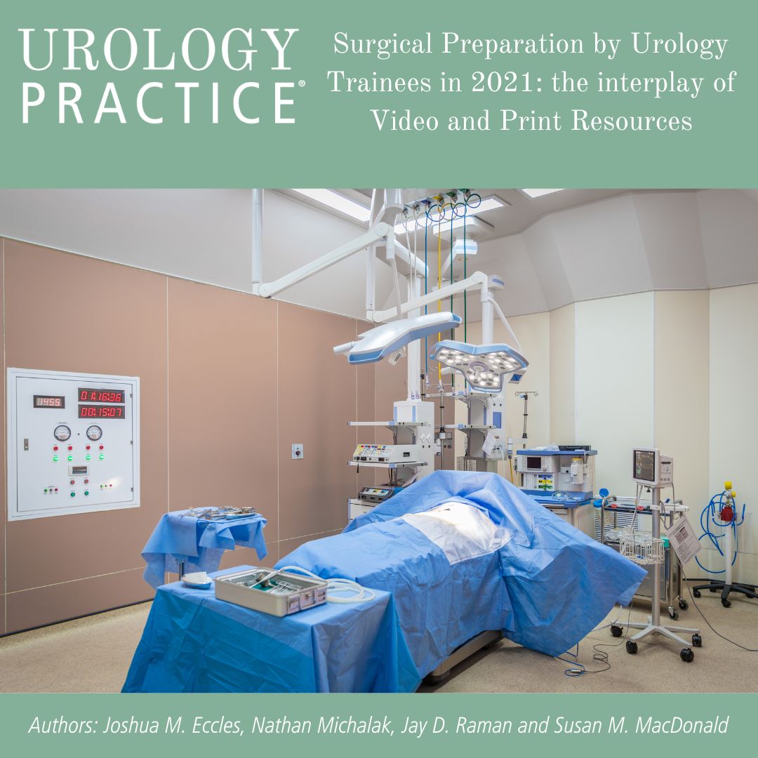 'We investigate urology trainee preparation for surgical procedures by querying type and degree of video sources used and combination with traditional print materials for preparation of surgical procedures.' bit.ly/3TbiIUi