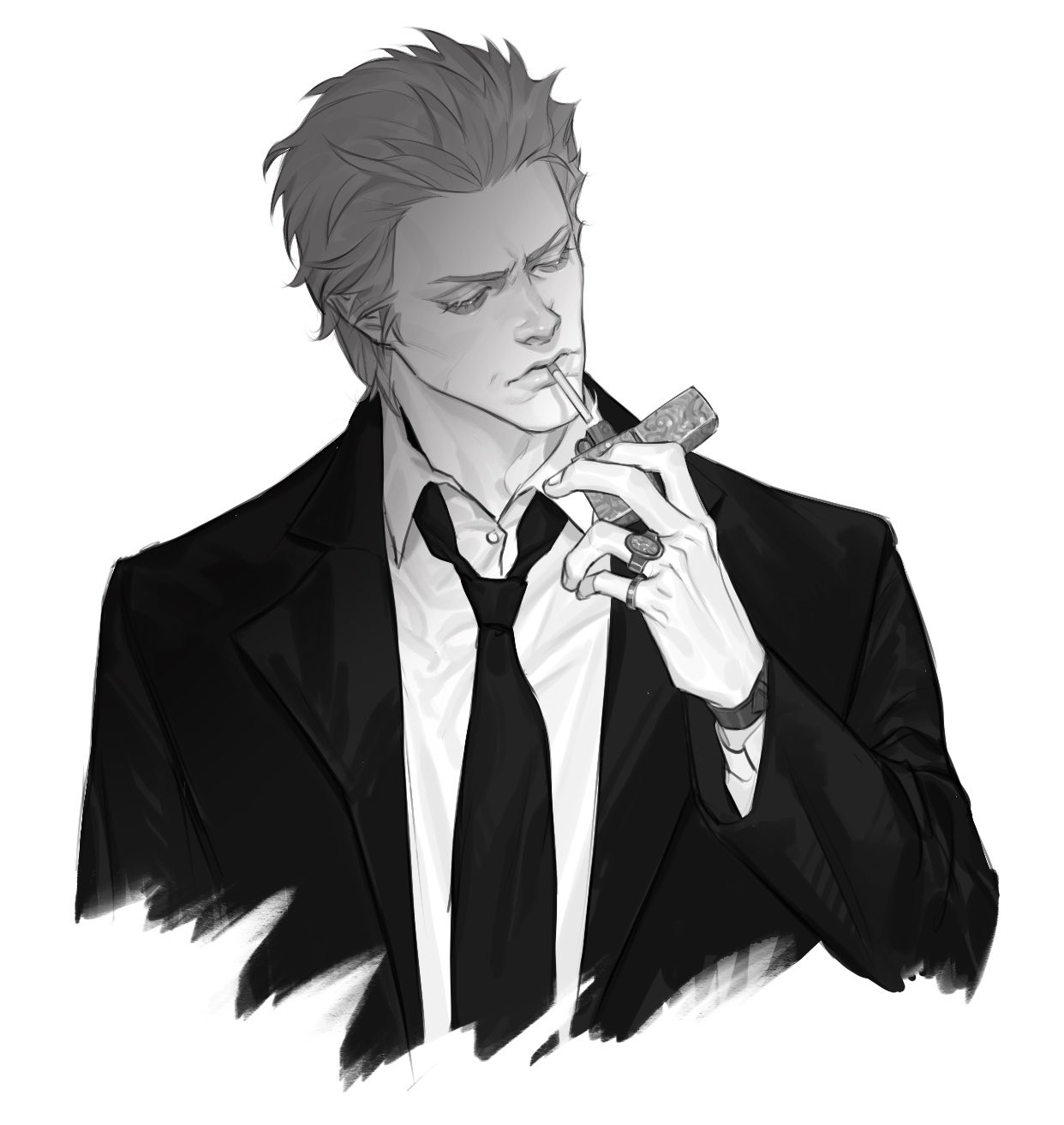 Draw vergil dmc5 smoking a cigarette