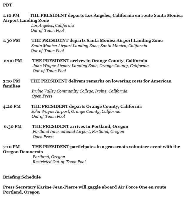Daniel Dale on Twitter "Here’s Biden’s public schedule for today
