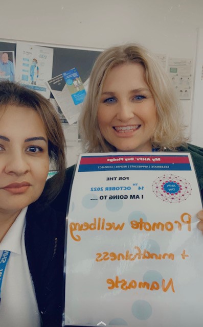 AHP's at MFT (@mft_cssahps) on Twitter photo Our AHP therapists working hard at Wythenshawe Hospital spreading their positive vibe on AHP Day! 👏🏥<a href="/MFT_CSSAHPs/">AHP's at MFT</a> <a href="/janwils42401735/">Jan Wilson</a> <a href="/WythenshaweHosp/">Wythenshawe Hospital</a> #AHPsDay2022
#Celebrate 🏅#Appreciate ❤️#Connect🗨️#Inspire 💡 Our AHP therapists working hard at Wythenshawe Hospital spreading their positive vibe on AHP Day! 👏🏥<a href="/MFT_CSSAHPs/">AHP's at MFT</a> <a href="/janwils42401735/">Jan Wilson</a> <a href="/WythenshaweHosp/">Wythenshawe Hospital</a> #AHPsDay2022
#Celebrate 🏅#Appreciate ❤️#Connect🗨️#Inspire 💡
