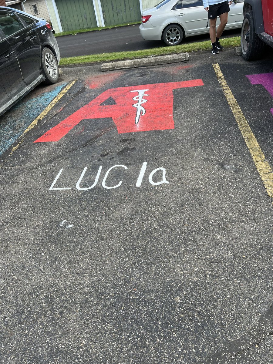 CESDSportsMed's tweet photo. Huge thank you to the freshman class! I love my new parking spot! https://t.co/Uc8a0YrT1M