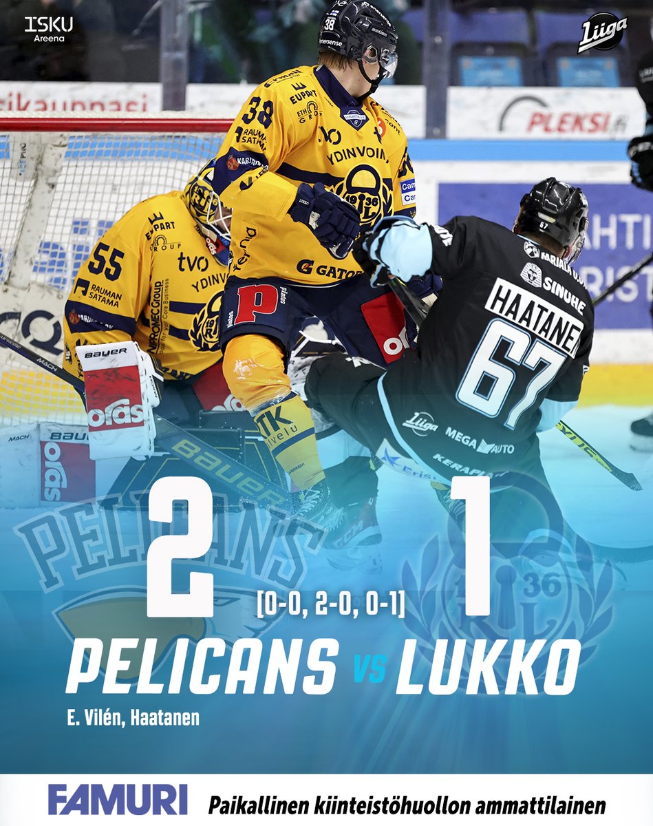 lahdenpelicans's tweet photo. PELICANS NOUSEE SARJAKÄRKEEN! 💪🔥

Ottelutuloksen tarjoaa Famuri - Paikallinen kiinteistöhuollon ammattilainen

#PelicansFi #Lukko #Liiga https://t.co/lf7xMGxXaD