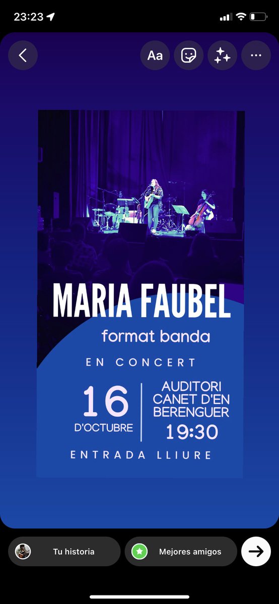 Maria_faubel's tweet photo. Aquest diumenge a l’auditori de Canet d’en Berenguer 🔊🎼🎹🥁

19:30h, entrada lliure 🎫 

Format banda amb les boniques de Marta Garcia (bateria), Maria Tordera (baix) i Albert Lara (teclats)🥰 https://t.co/65iJcl7dpU