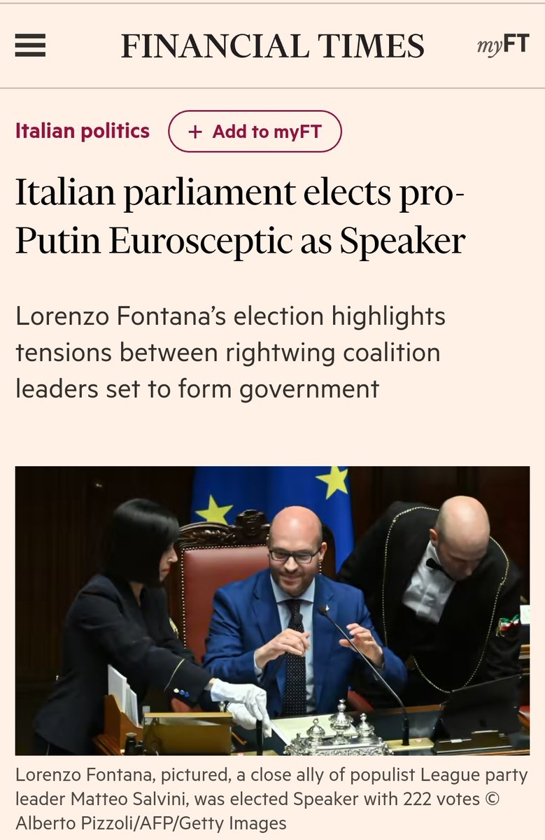 E niente. Berluconi in Senato. Ignazio la Russa Presidente del Senato. Un putiniano Lorenzo Fontana che diventa Presidente della Camera e ringrazia Umberto Bossi. Così l'Italia scommette sul suo futuro. Io mi son accertato che fosse vero che fossi all'estero. Voi siete #Pronti?