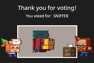 itsmistymc's tweet photo. VOTE SNIFFER NOW!!! (you can do it super easily through your minecraft launcher if you click the minecraft live tab on the sidebar) #MinecraftMobVote https://t.co/AhXeGuPfgA