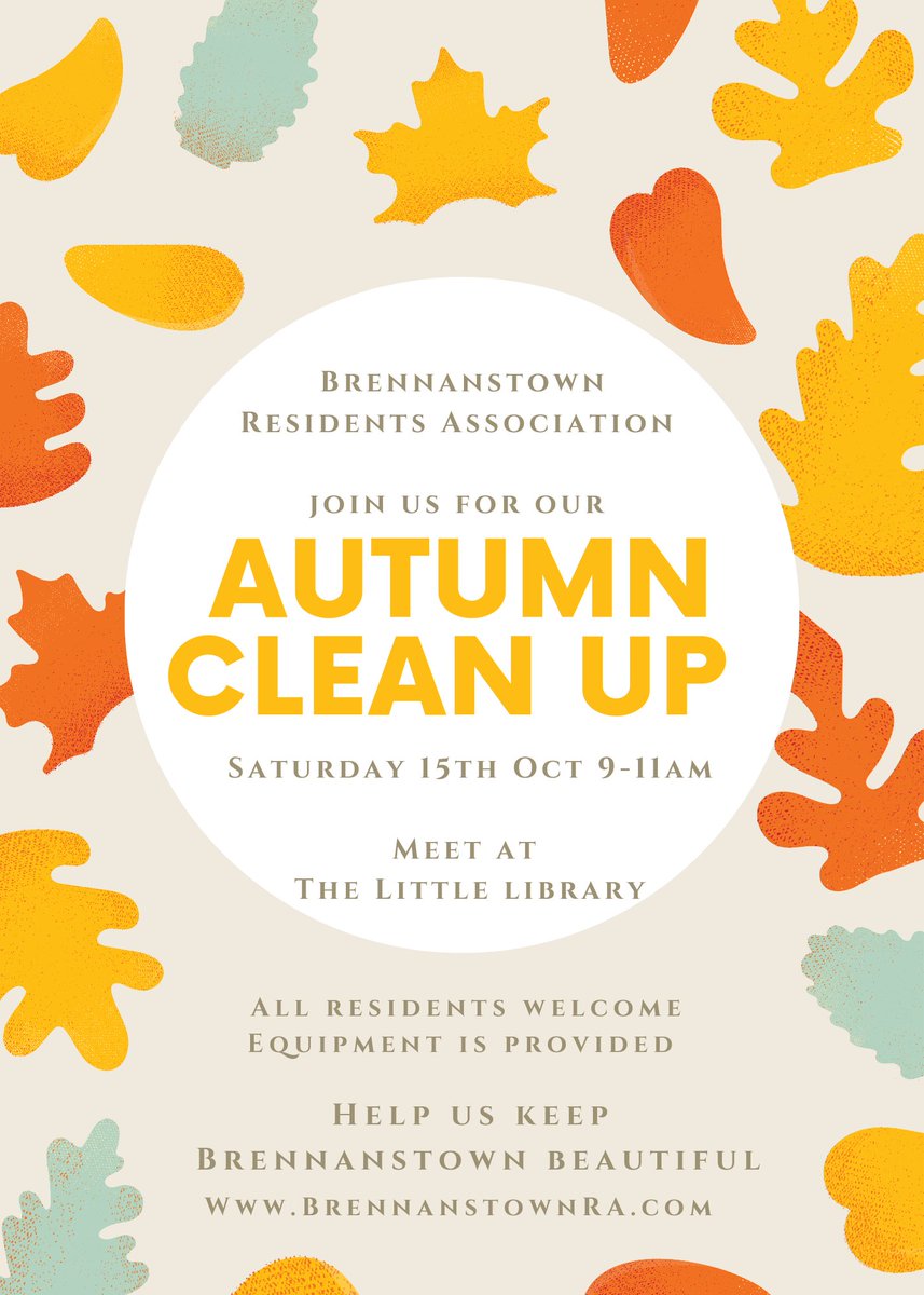 BCabinteely's tweet photo. Reminder - Autumn Clean Up tomorrow morning, join us if you can spare some time between 9-11am. https://t.co/HXv2CroBKl
