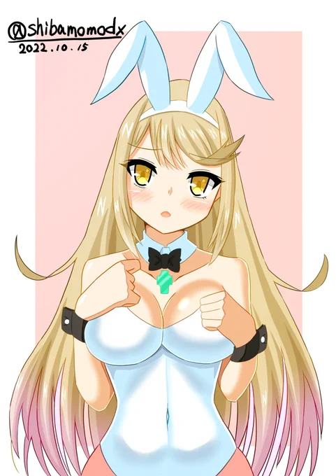 バニーヒカリちゃん描けた。ヒ「何か文句でも?」レ「いやっそんなことは///」#ゼノブレイド2#ヒカリ#バニーガール#XenobladeChronicles2#Mythra 
