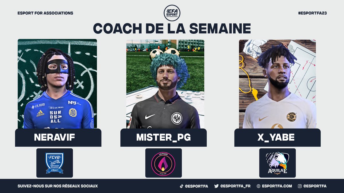 👨‍💼| Coach de la semaine

🆕 C'est nouveau cette saison, nous mettons à l'honneur nos coachs. 

🫵 C'est vous qui possédez le dernier mot ! 

🗳️Rendez-vous dans l'urne : ⤵️