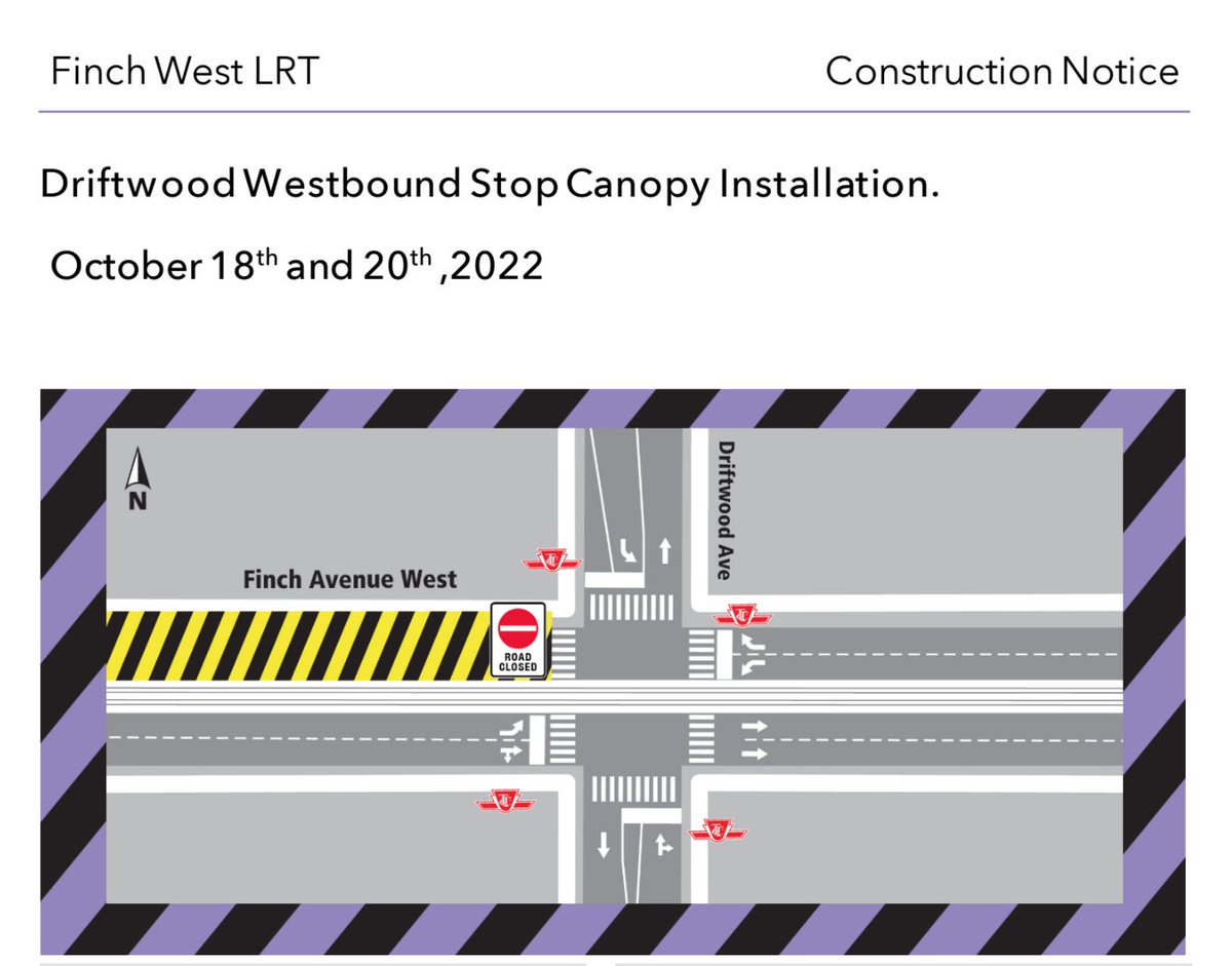 LOCATION

 - Finch Avenue West and Driftwood Avenue

IMPACT

 - Westbound lane is closed at Finch AvenueWest and Driftwood Avenue
 - Minor field modifications may occur when needed to complete work safely and minimize impact on the public.

emeryvillagebia.ca/driftwood-west…