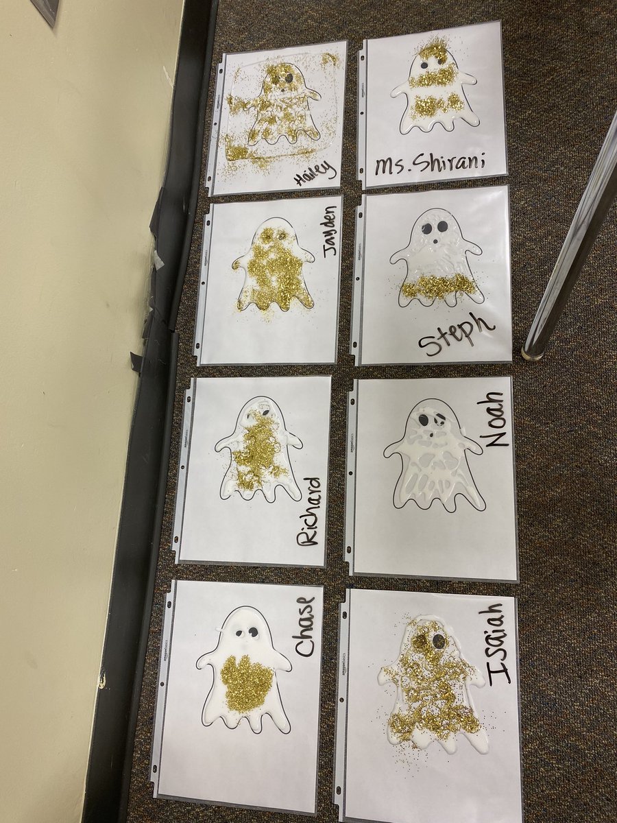 “Tiktok-inspired” glue/glitter ghost Science experiment in class today! 👻👻👻 <a href="/MCJHGators/">Mayde Creek JH</a>