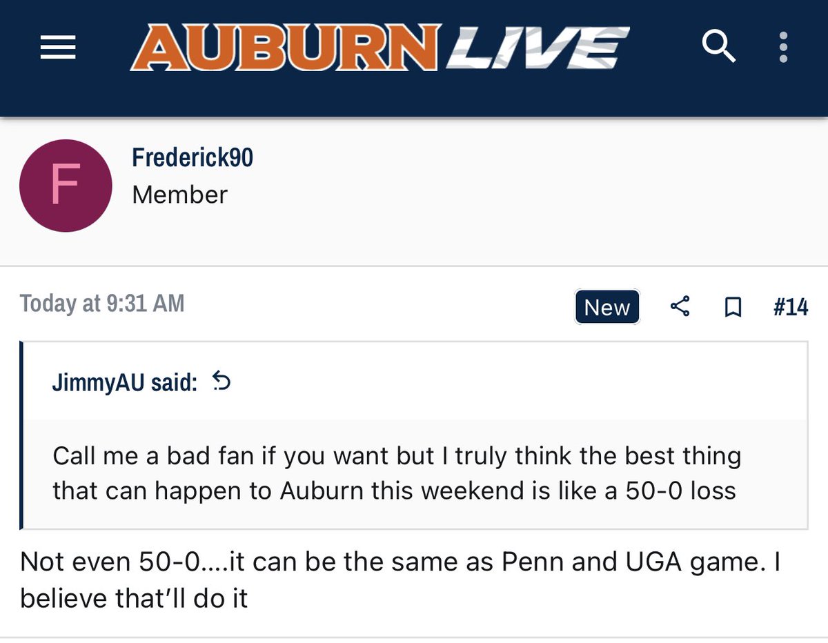 Message Board Geniuses on Twitter "Auburn fans are hoping for the