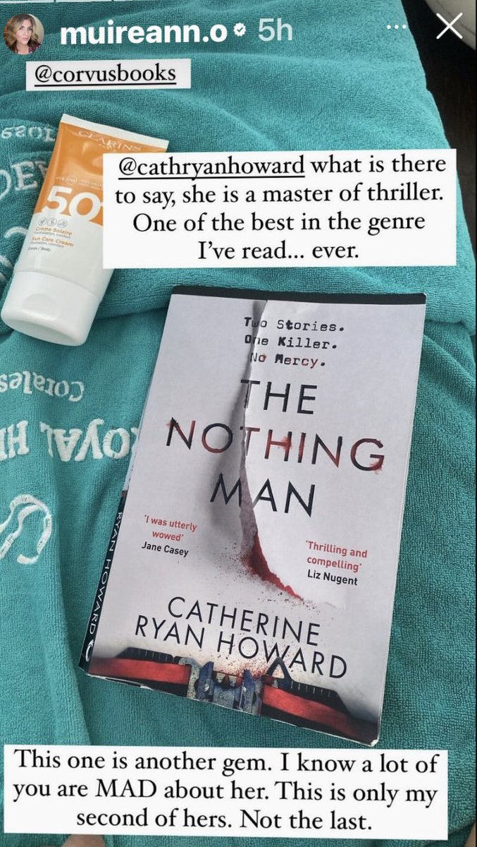 ItaRoche's tweet photo. @cathryanhoward I love what @MuireannO_C is reading on holidays #Writing #Books #BestSellers #TheNothingMan https://t.co/nSk0MfpkB8