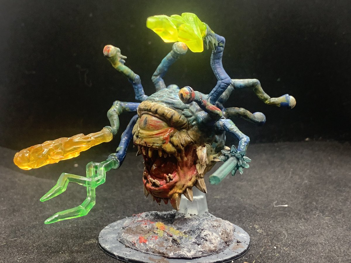 KoboldStarPaint's tweet photo. New in store the zombie beholder with removable spell effect eyestalks, only one in stock so get it fast https://t.co/yXk1ZZr7dG  #beholder #zombiebeholder #dnd #dndminiatures #dndmini #etsy #miniaturepainting https://t.co/hUOHRLX7Eu
