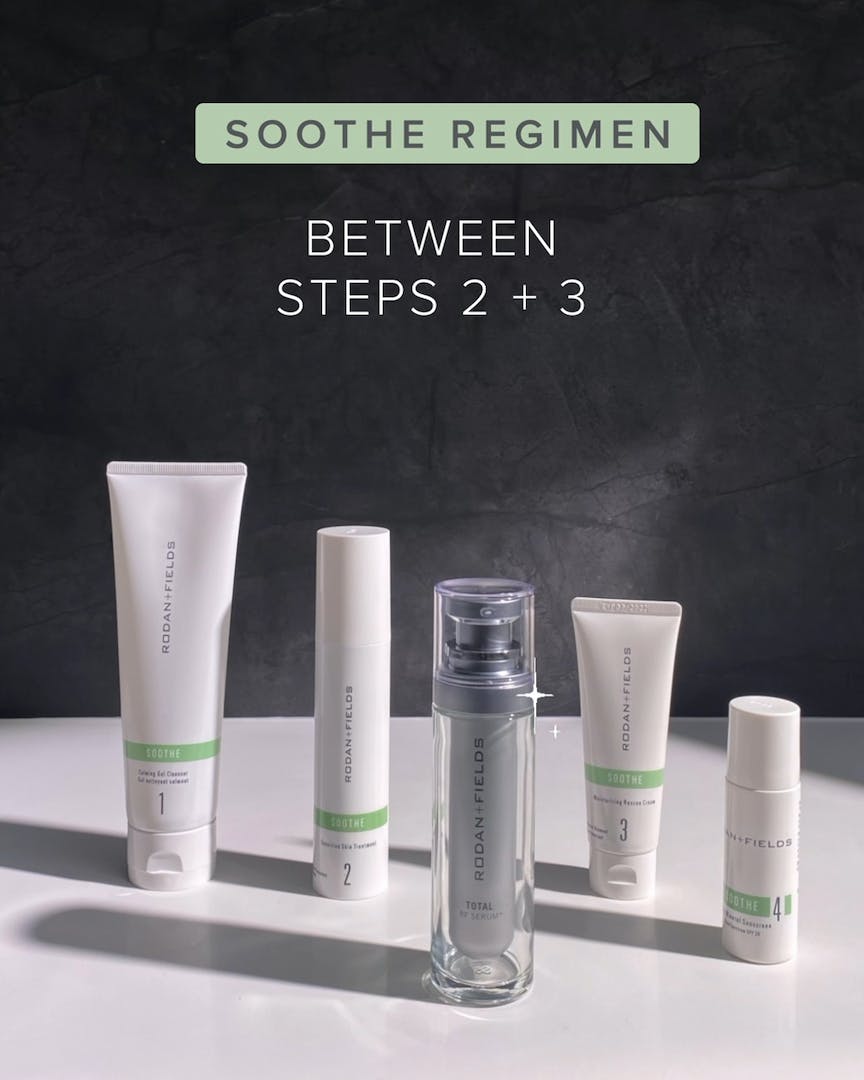 MedeiJen's tweet photo. Keep skin calm. Our gentle 4-step skincare routine for sensitive skin protects skin, reduces visible redness + fortifies skin’s moisture barrier. #rodanandfields #skincare #lashes #brows #hydration #serum #acne #aging #sensitiveskin #sundamage #SPF https://t.co/RlyMWD1WAi