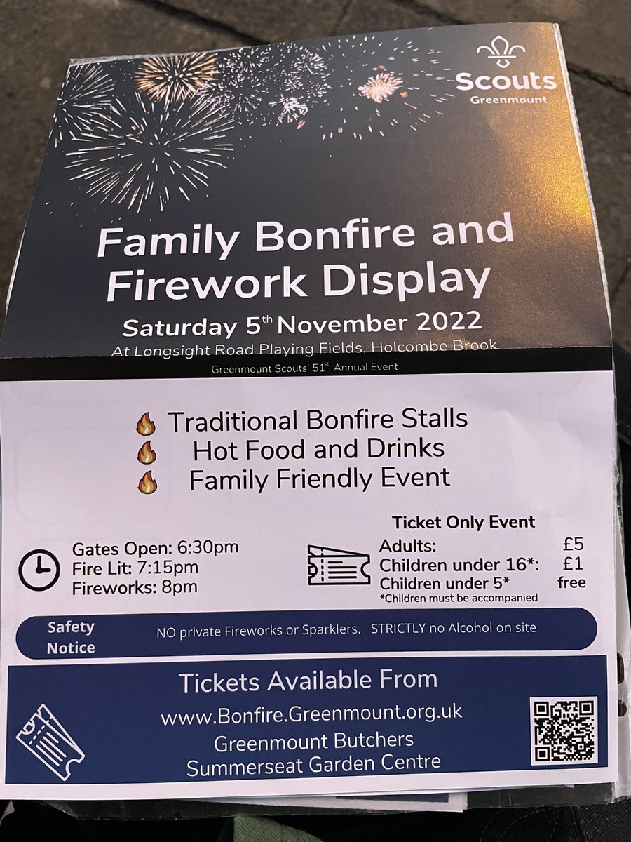 Scouts, Cubs, Beabers &amp; Explorers out tonight delivering leaflets for the <a href="/7thRamsbottom/">Greenmount Scouts</a> bonfire