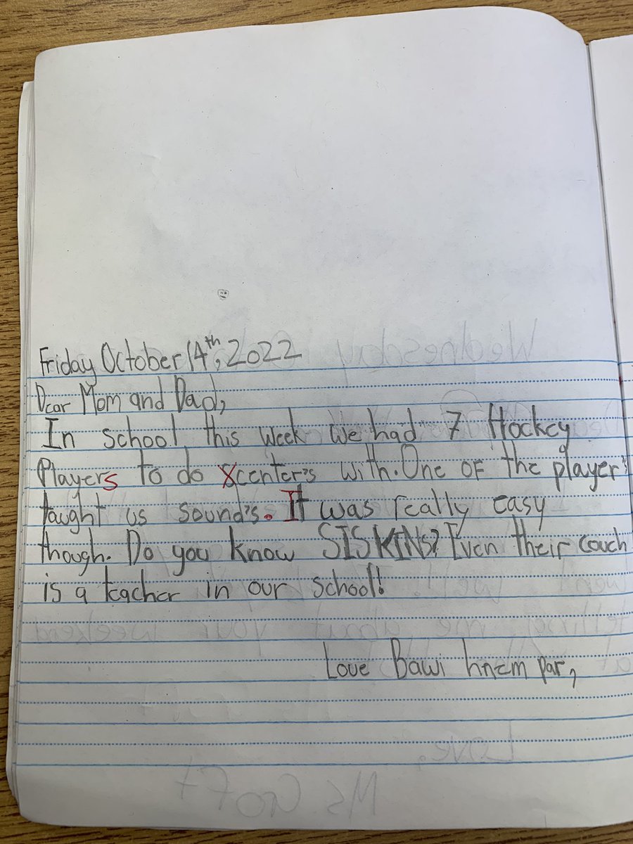 MissKCroft's tweet photo. Students wrote all about @KWSiskins in their growth journals today! @DelaurierMr @stannestars https://t.co/GBzgJGl9ZC