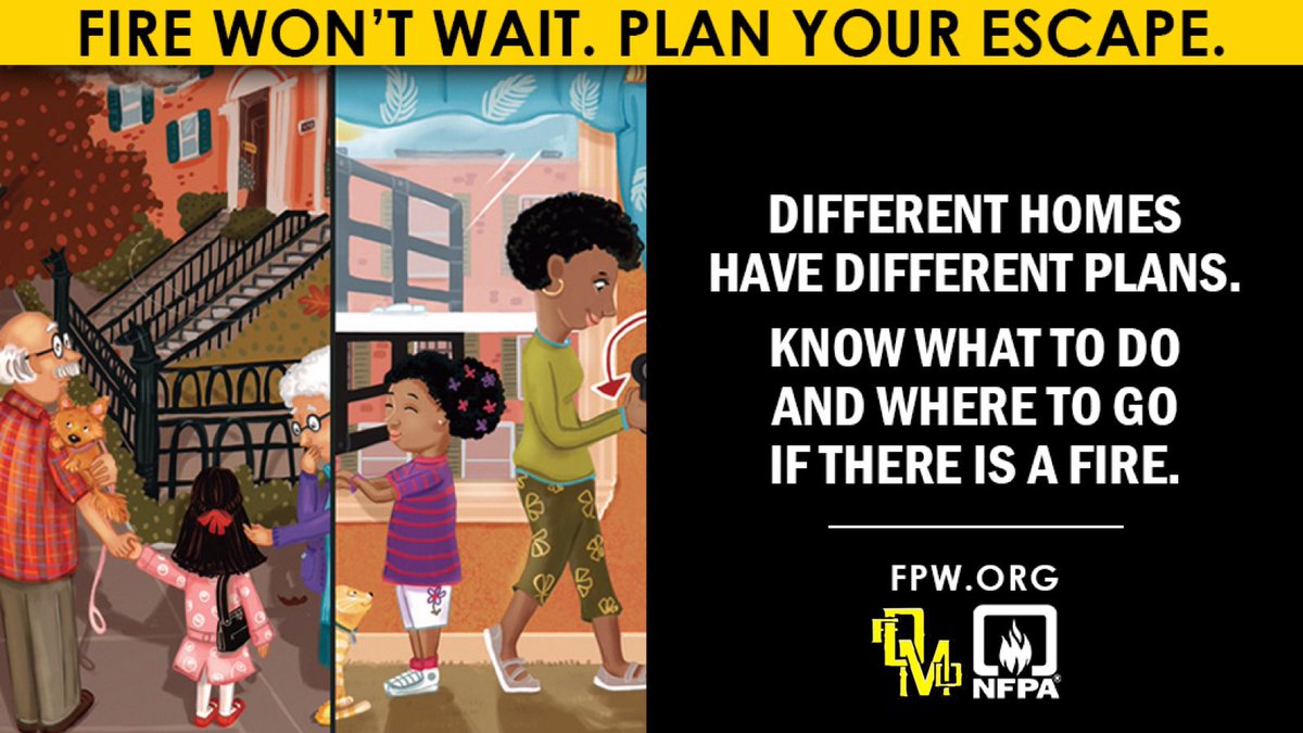 Babysitters, Grandparents, or vacation homes? If you frequent more than one home, have escape plans for each place. What works in one home may not work in another. Review the map each visit &amp; ensure smoke alarms are working correctly! Learn tips about at NFPA.org/fpw