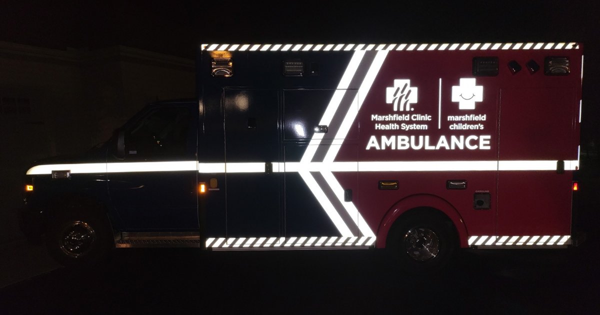 DemersAmbulance's tweet photo. Marshfield Clinic Health System in Marshfield, Wisconsin. USA has a new Demers MX 170 thanks to @PomaslFire. This unit has also gotten an eye-catching graphics package in blue and pink that is highly reflective for increased safety. π· @PomaslFire #DemersAmbulances #MX170 https://t.co/Ppu74n4sgY