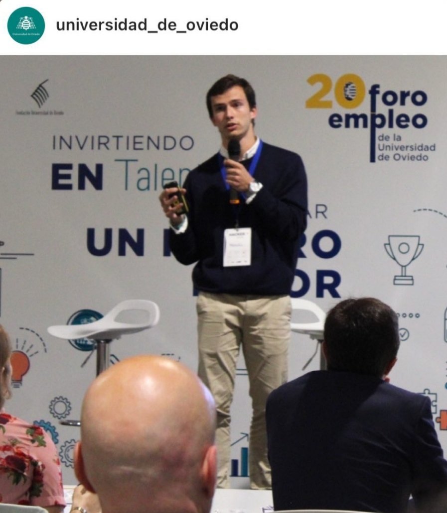 Manuel Porrón Álvarez, antiguo alumno del centro y del C.P. Santiago Apóstol, Premio Hackaton TalentUO Foro de Empleo <a href="/uniovi_info/">Universidad Oviedo</a> #FBSabadell #jovenestalento. La comunidad educativa estamos orgullosos de haber contribuido a su formación #iessanchezlastra #orgullodealumnos