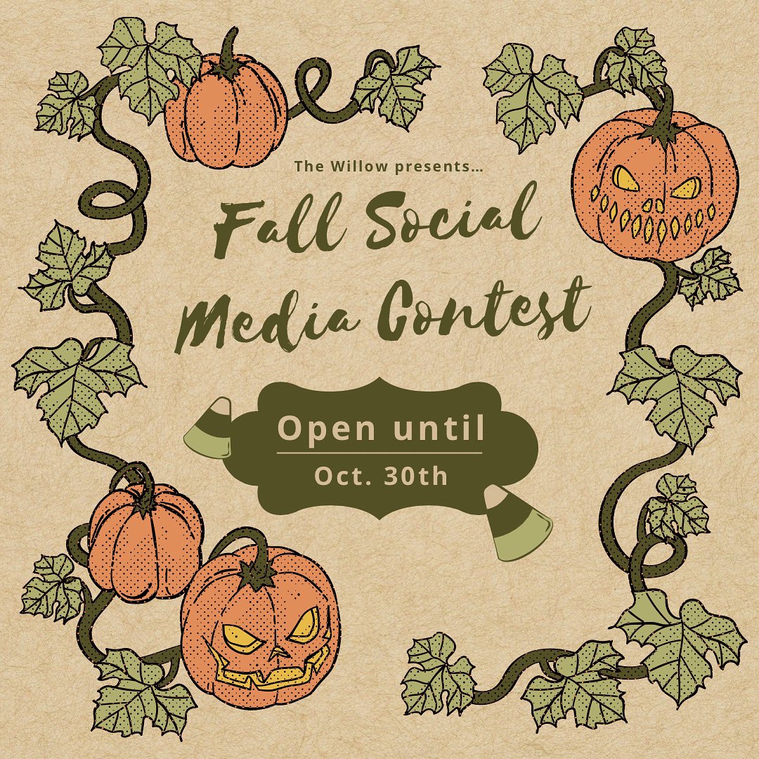 salvewillow's tweet photo. It’s that time of year again! We are taking PHOTOGRAPHY and ARTWORK 👻 This semester’s theme is…What makes you feel nostalgic during the fall? To enter, all you have to do is DM us your work (on Instagram)! The contest closes Oct. 30th 🕸️ https://t.co/vTI3UNBdzR