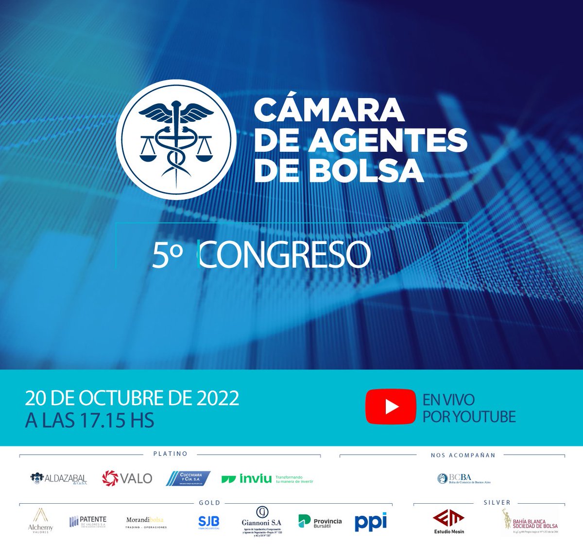 EstudioMosin's tweet photo. #RT @AgentesDeBolsa: 5to Congreso de la Cámara de Agentes de Bolsa‼️

Inscripciones en: https://t.co/SfPKuFdl9V

📆20 de octubre, vía YouTube https://t.co/XJTrR9mFaH