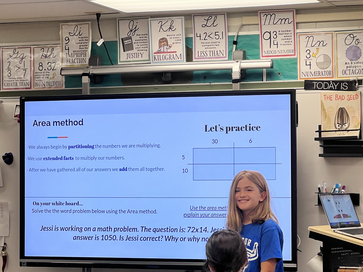 We are Samantha &amp; Clara, Tweeters of the Day. We taught the class 2x2 digit multiplication using three methods. As part of an optional project, we chose to teach our class. After we taught the class, we played a game that we created. <a href="/21longfellow/">CCSD21 Longfellow</a> #21learns <a href="/nataliesenne/">Natalie Harris Senne</a>