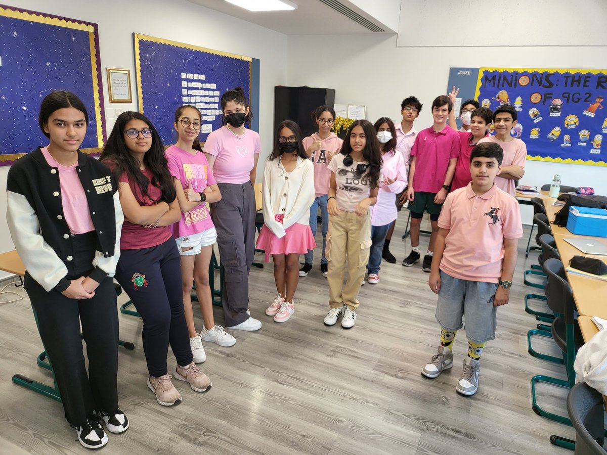 Pink day for breast cancer awareness month with 9G2
💗💗💗
<a href="/JumeirahCollege/">Jumeirah College</a> 
#BreastCancerAwareness #BreastCancerAwarenessMonth