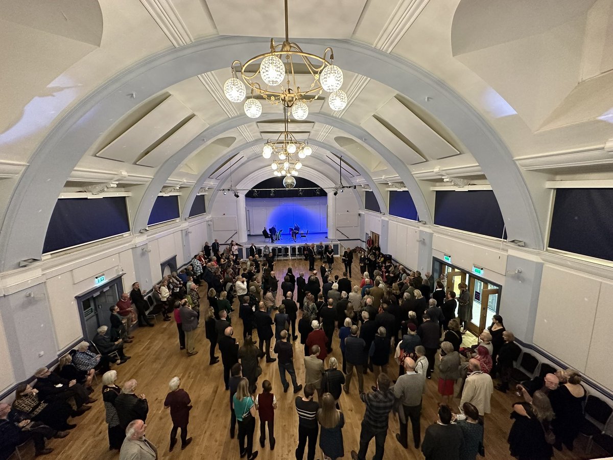 Cleric20's tweet photo. Fantastic crowd assembled to celebrate the launch of ‘Back to the Drawing Board’ @nhertsmuseum art exhibition - works by James Willis and Carl Laubin…
@HitchinCreative https://t.co/3Khf5Eg0Fy