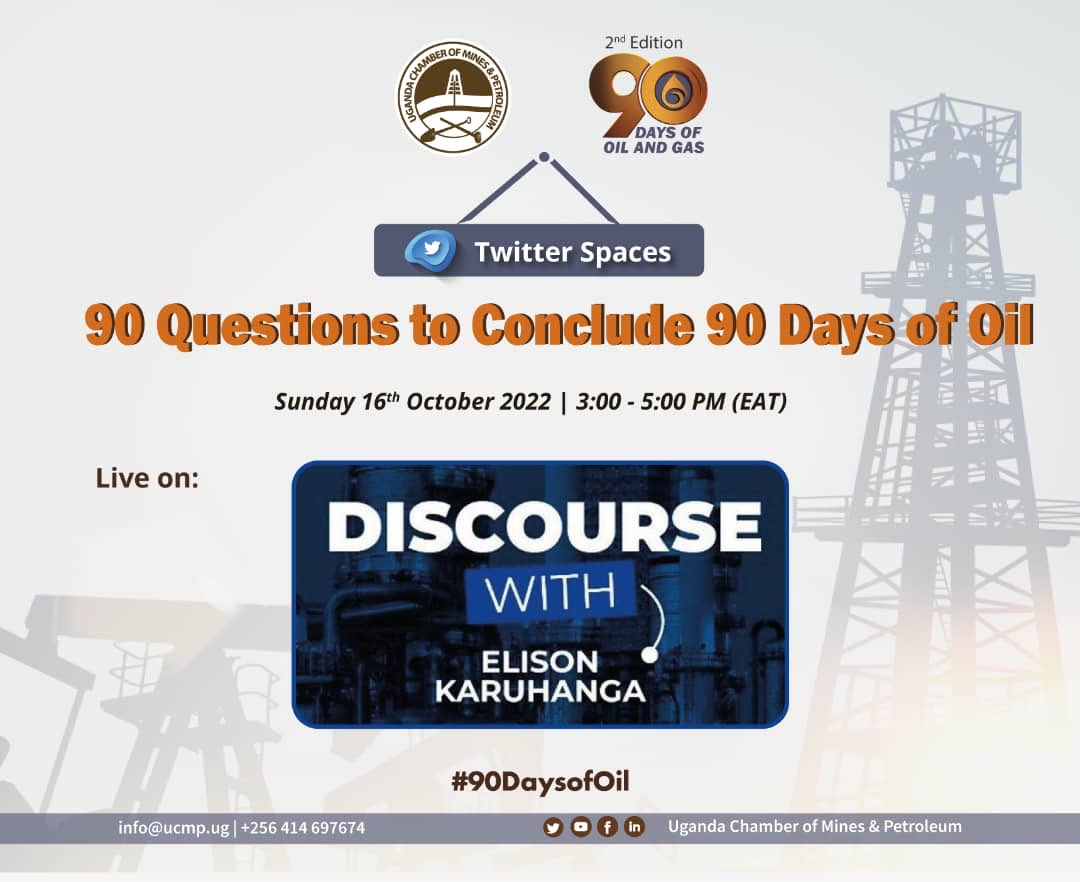 Tomorrow the #90DaysofOil will come  to an end. To understand how Uganda will benefit from #UgandaOil, join the conversation as experts respond online to 90 questions generated by you between 3-6pm on Sunday 

||@UgandaChamber||