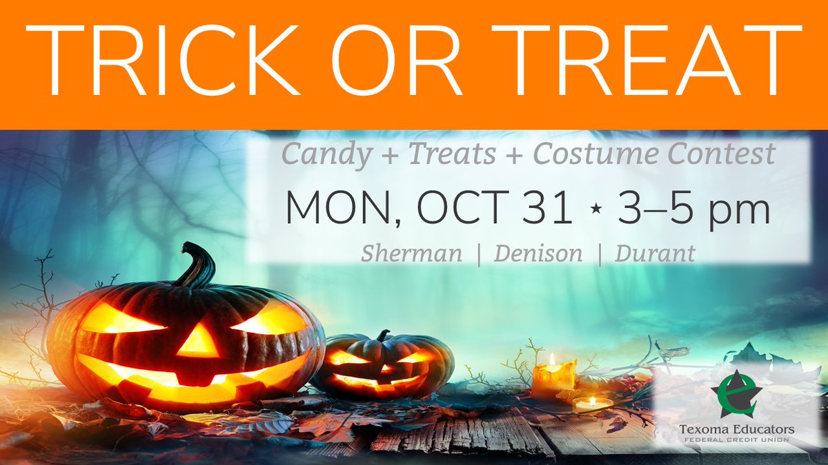 Join us on Halloween at one of our three branches! texomaeducators.com/Announcements/…