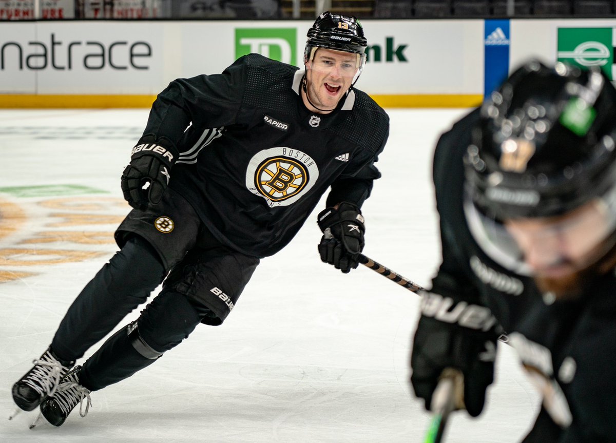 NHLBruins's tweet photo. Getting in some @tdgarden touches. https://t.co/A1T6SHJfq6