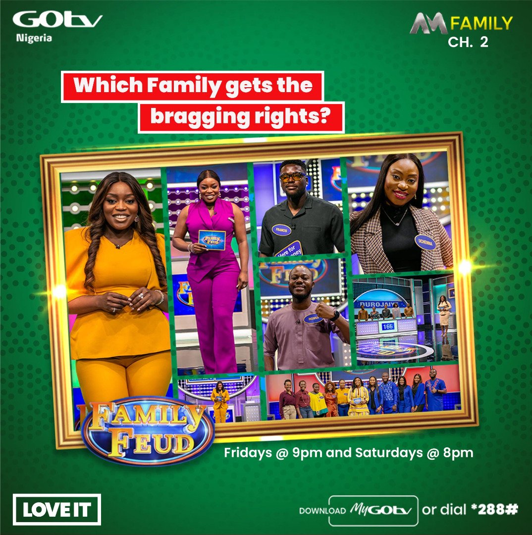 FAMILY FEUD features two families who compete to name the most popular answers to survey questions in order to win cash and prizes.