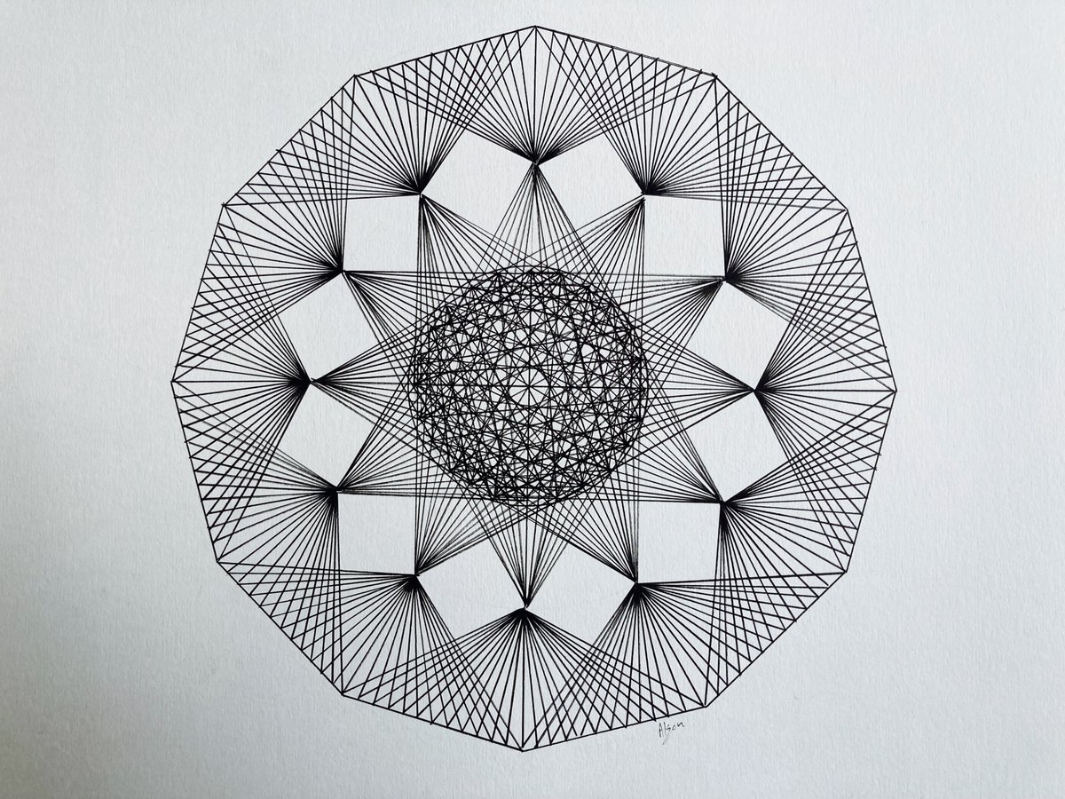 AIsonArt's tweet photo. Today I created a mathematical construction which gives the impression of a ball suspended in space. enjoy for day 17 of #the100dayproject
#mathart #100daysofmathart #beautyinmaths https://t.co/TUYi1qS5t5