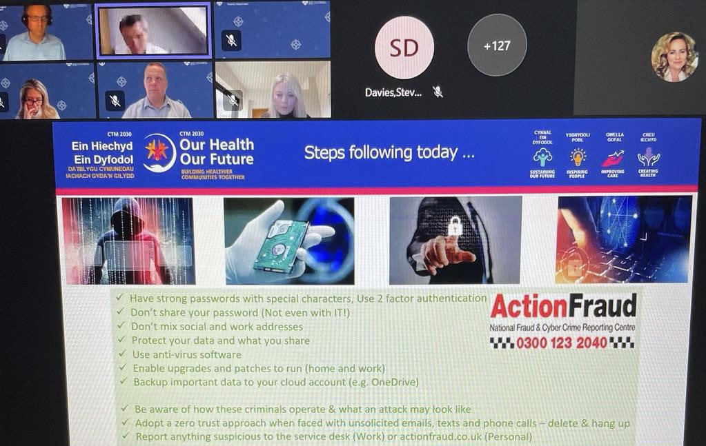 Thank you to all colleagues who attended today’s CTM 2030 engagement session on Cyber Security. Thanks to Andrew, <a href="/pdchill/">Paul Chilcott</a> , Steve from <a href="/swpolice/">South Wales Police</a> and <a href="/Nat_Weeks/">Natasha Weeks</a> for sharing her story.